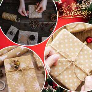 STEZHOU Wrapping Paper Set,5 Sheets Kraft Brown Recycled Gift Wrapping Paper,16.75 x 39.75 inches per sheet,Birthday,Wedding,Valentine's Day, Christmas,Baby Showe，Winter Solstice