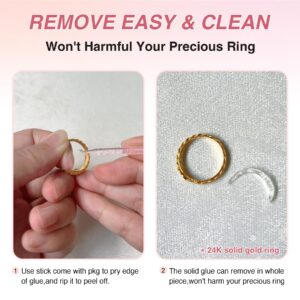 Invisible Ring Size Adjuster, Ring Resizer for Loose Ring, Ring Guards for Woman and Man Ring, Ring Adjuster Adhesive UV Light Easy to Use, Fit for Thin, Wide Rings, Unusual Rings