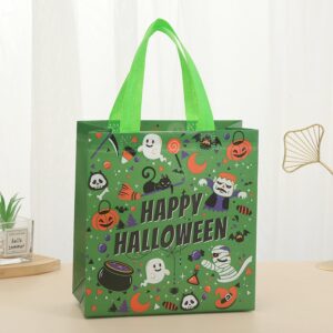 MOMOJULI 8PCS Halloween Trick or Treat Bags，Small Non-Woven Halloween Tote Bags with Handles Reusable Goodie Gift Bags Multifunctional Halloween Party Favors Supplies 7.9"×7.9"×3.15"