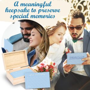 Stofinity Advice and Wishes Cards Box - 50 Pcs Blue Wedding Advice Cards for Bridal Shower, Baby Shower Advice Cards, Double Sided Advice and Well Wishes Box for Graduation, Christmas, Birthday Party