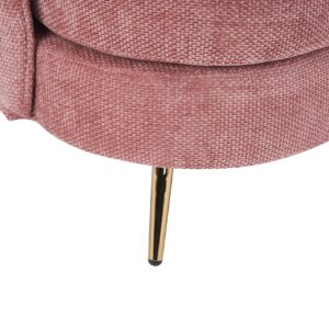 DERCASS Polyester Fiber Loveseat Sofa,Upholstered Couch with Golden Metal Legs Club 2-Seat Sofa for Living Reading Room Bedroom Apartment Small Space Dorm (Pink)