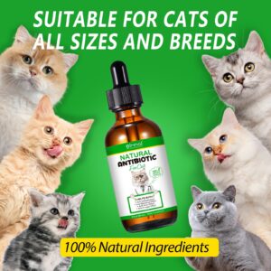 Antibiotics for Cats, Premium Cat Antibiotics Supplemen, Natural Antibiotic for Cats, Pet Supplements, Cat Antibiotics Supports Immune & Cats Allergy Relief, Cats Multivitamin - 2 Fl Oz / 60ML