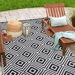 Outdoor Plastic Straw Rug, 5x7 Outdoor Rug,RV Rug,Reversible mats, Large Floor Mat and Rug for RV, Patio, Backyard, Deck, Picnic, Beach, Trailer, Camping