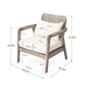 Merax Set of 2 Outdoor Acacia Wood Club Chair,Patio Furniture Conversation Set for Backyard,Weight Capacity 400lbs