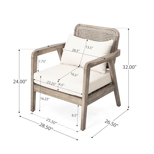 Merax Set of 2 Outdoor Acacia Wood Club Chair,Patio Furniture Conversation Set for Backyard,Weight Capacity 400lbs