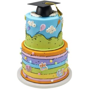 DecoPac Oh, the Places You'll Go! Cupcake Rings, 24 Dr. Seuss Cupcake Decorations For Graduation, Wedding, Birthday, Food Safe Cake Toppers – 24 Pack