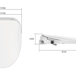 WELLFOR Smart Toilet Seat with Remote and Lighted, 0.19 Gallons Flow Rate, Soft Close and Instant heated Smart Bidet Toilet Seat for Elongated Toilets, Nozzle self-cleaning, Warm Air Drying, White