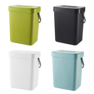 Small Kitchen Compost Bin Convenient Lid Pressure Design 3L Size Wall Mounted Easy Storage White (4)