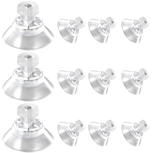 12 Pack Clear Small Suction Cups,1 in Suction Cups for Glass PVC Plastic Sucker Pads Extra Strong Adhesive Suction Cups Without Hooks for Windows,Bathroom Walls,Glass