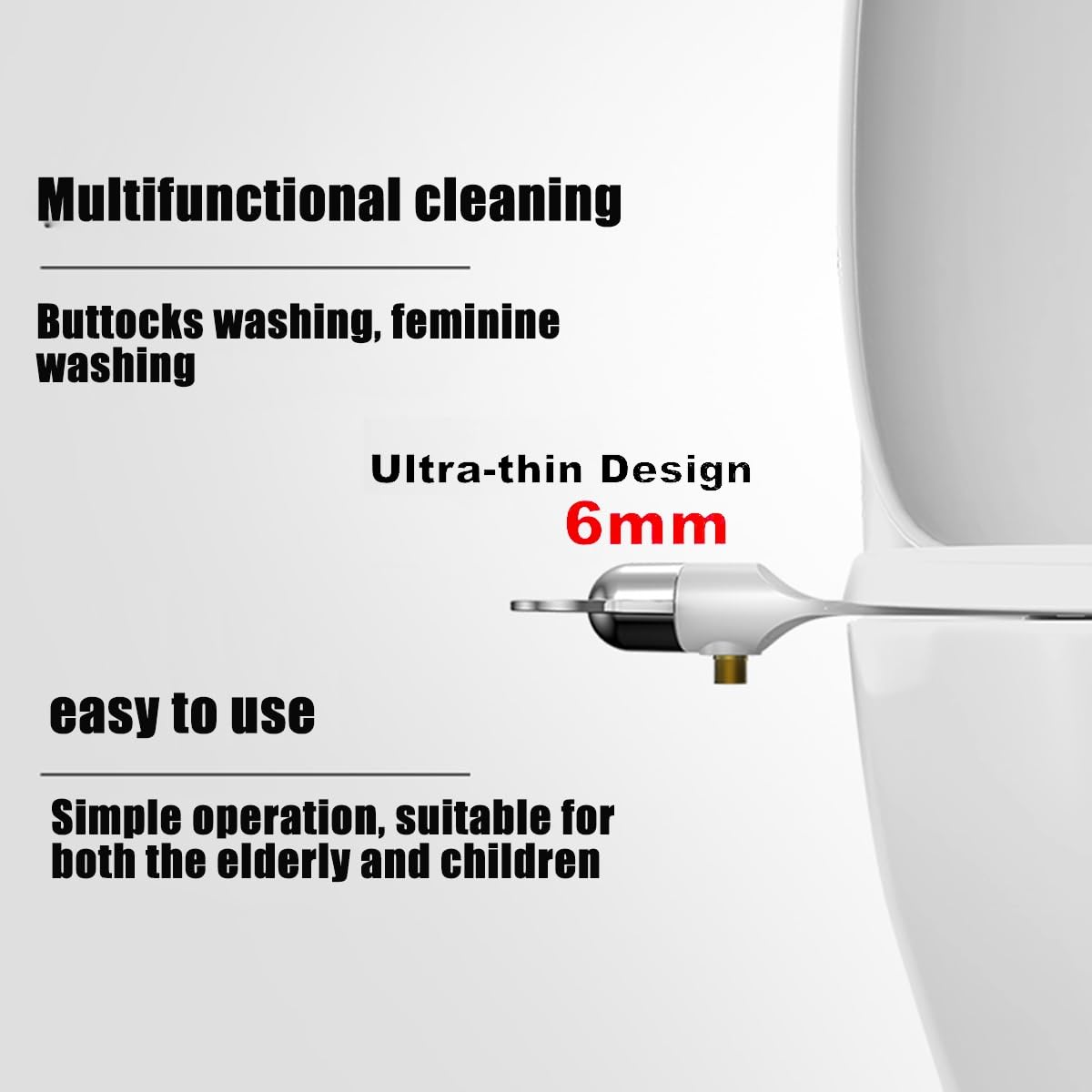 MZDYMX Phito Bidet Toilet Seat Dual Nozzle, Airlando Smart Toilet Flusher,Non-Electric Dual Nozzles Bidet Attachment for Toilet,Toilet Seat Bidet Mechanical Flusher 2 Modes(1*Single Cold)