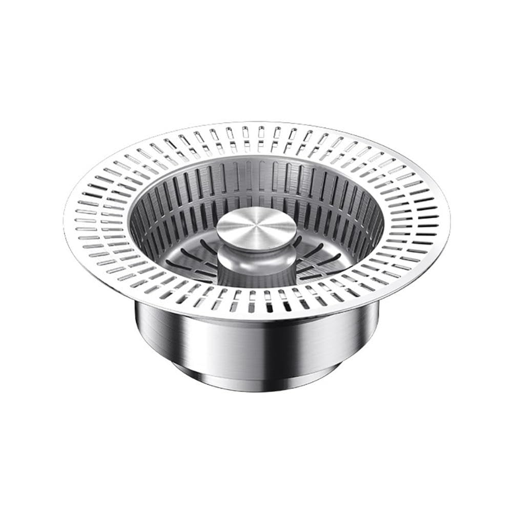 KUNMNGF Sink Stopper,Sink Strainer,Kitchen Sink Stopper,Sink Drain Stopper,Kitchen Sink Strainer,Stainless Steel Kitchen Sink Pop-Up Core Strainer,Bathtub Sink Strainer for Kitchen,Bathroom, Silver