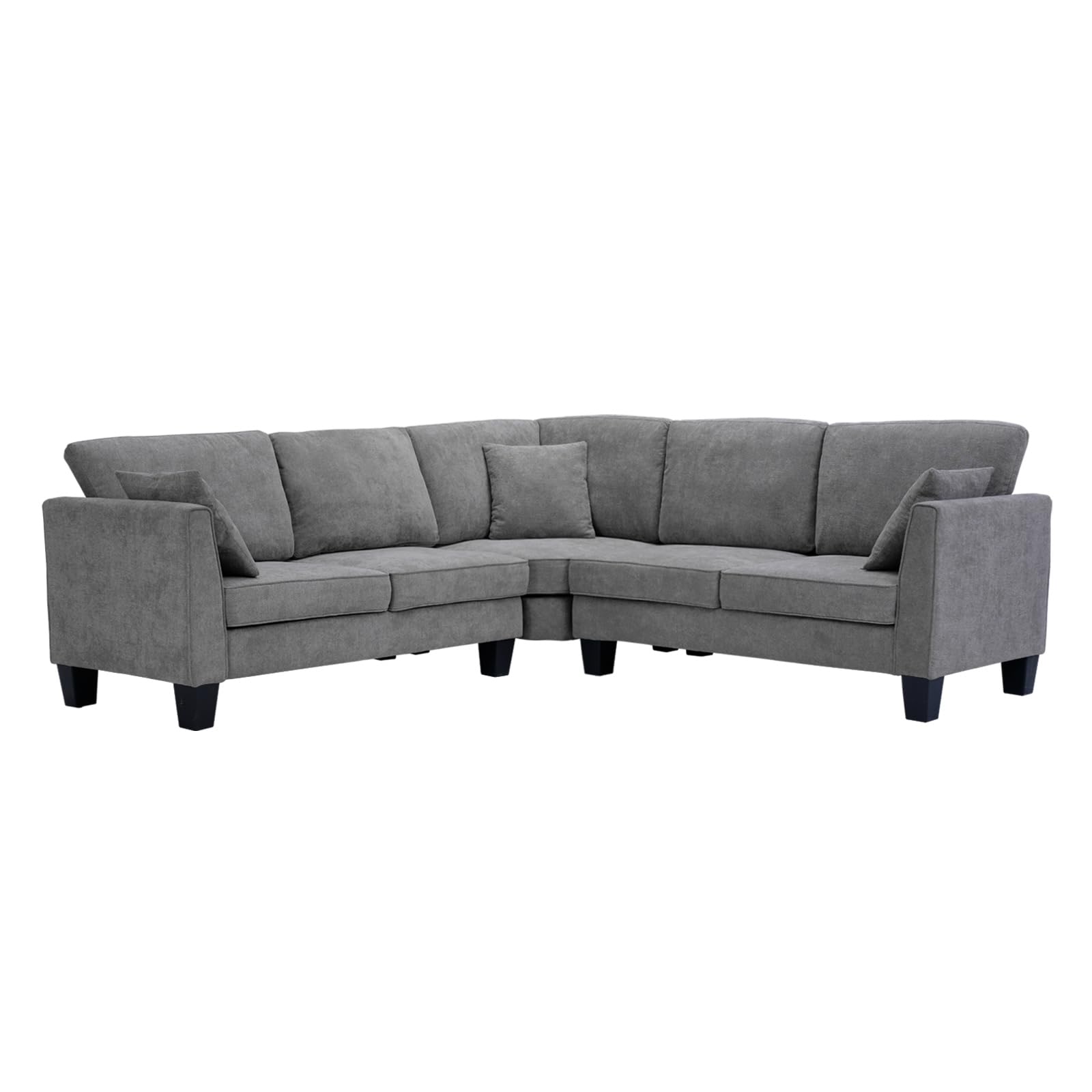 EBELLO Convertible Sectional Sofa L Shaped Couch for Living Room, Reversible Sectional Corner Sofa Small L Couches for Small Apartment, Grey