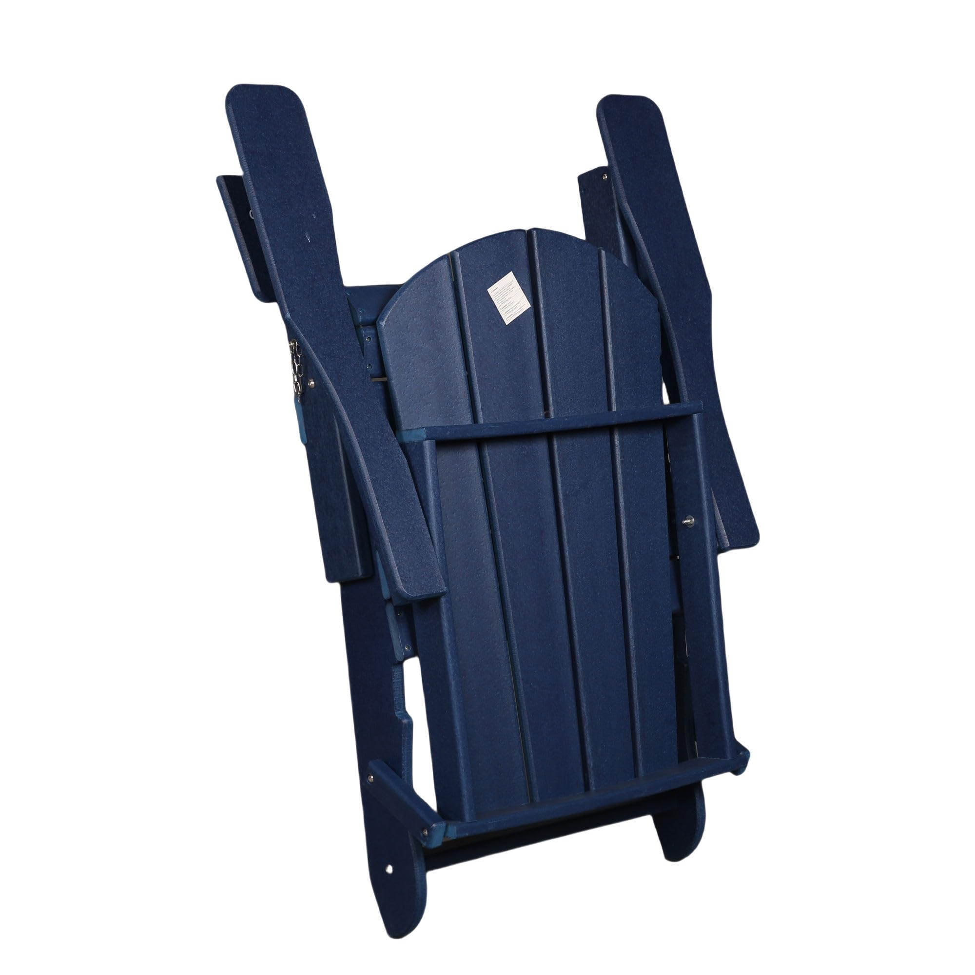 CCBEKIIM Adirondack Chair, Folding HDPE All-Weather Adirondack Chair with Relaxing Stackable Arm Rest, Compatible for Outdoor, Fire Pit, Deck, Outside, Garden, Campfire (Navy Blue)