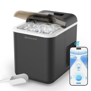 Oritouchpop Ice Makers Countertop APP Control Smart Ice Machine Portable Ice Maker with Self-Cleaning Function 6 Minutes 9 Bullet Ice WiFi Remote Control for Home Camping