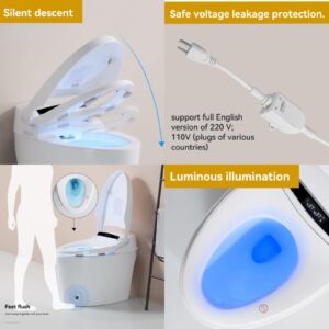 ChicFurnit Portable Smart Toilet with Bidet Built, Smart Toilets with Dryer and Warm Water, Heated Bidet Seat Toilet