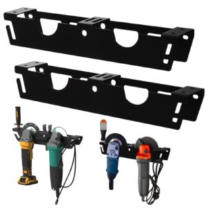 2 pack angle grinder holders,4 bay angle grinder stand/rack with cord hanger,grinders power tools holder storage rack,wall mount organizer bracket for grinders,cutters, polishers,garage and workspace