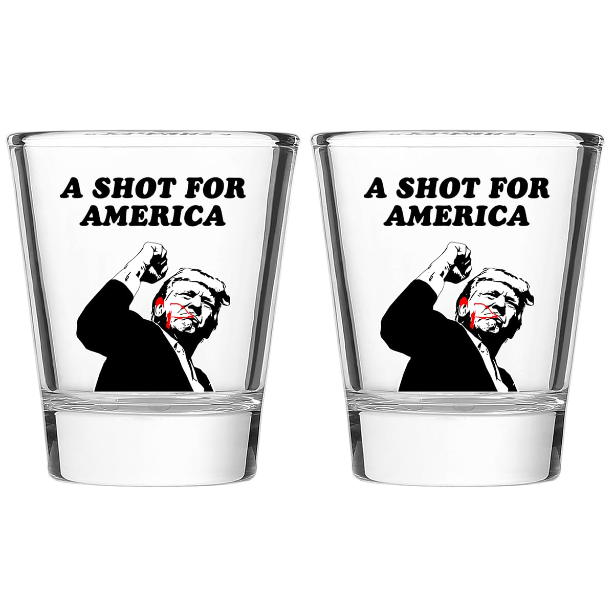 CosyWave Trump Shot Glass Donald Trump Merchandise White Elephant Gifts Assassination Glasses Fight 2024 Funny Gag Gift Merch Cup