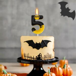 5th Bat Birthday Candle, Hero Themed Birthday Party Decorations, Super Bat Cake Topper, Boys Girls Birthday Party Supplies (Number 5)