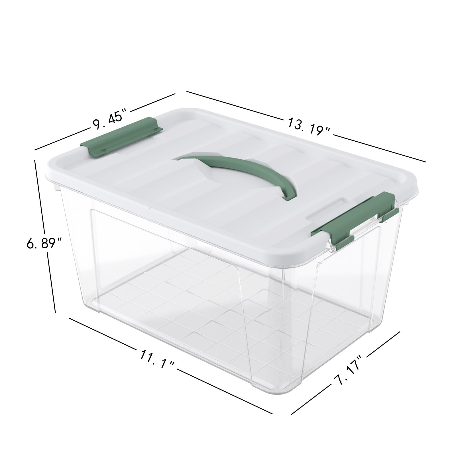 Udotry 14 Quart Plastic Latching Boxes with Lids, Clear Plastic Storage Bin with Lids, 4 Packs