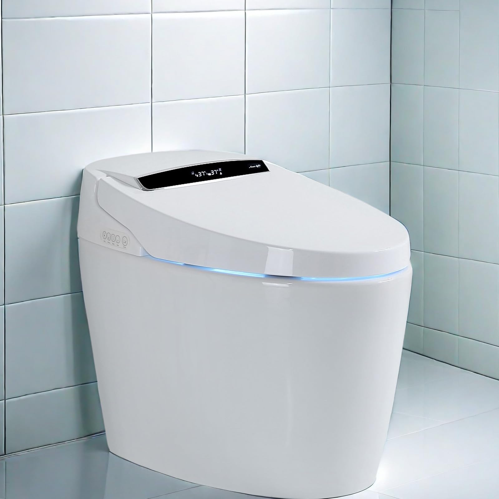 ChicFurnit Portable Smart Toilet with Bidet Built, Smart Toilets with Dryer and Warm Water, Heated Bidet Seat Toilet