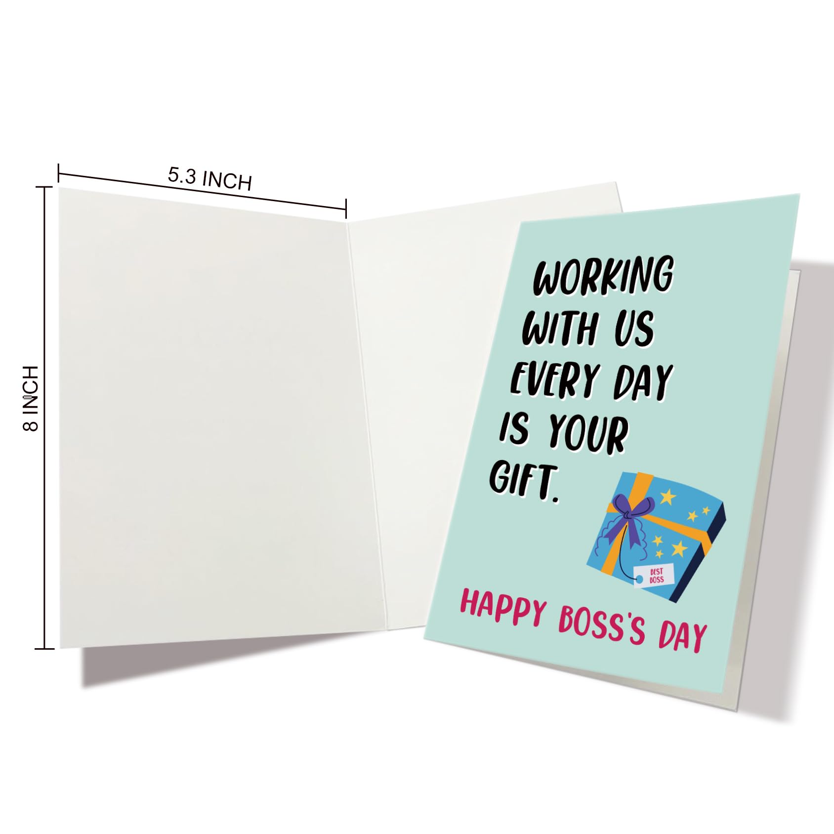 Nchigedy Happy Boss's Day Card for Him Her, Funny Boss Day Card for Men Women, Humor Bosses Day Card for Boss Colleague, Working With Us Every Day Is Your Gift