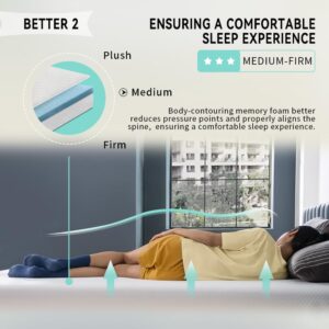 Full Size Mattress, 5-inch, Gel Memory Foam, Medium-Firm, Bed in a Box, Cooling Sleep & Pressure Relief, CertiPUR-US