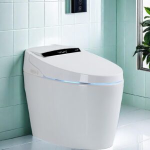 ChicFurnit Portable Smart Toilet with Bidet Built, Smart Toilets with Dryer and Warm Water, Heated Bidet Seat Toilet