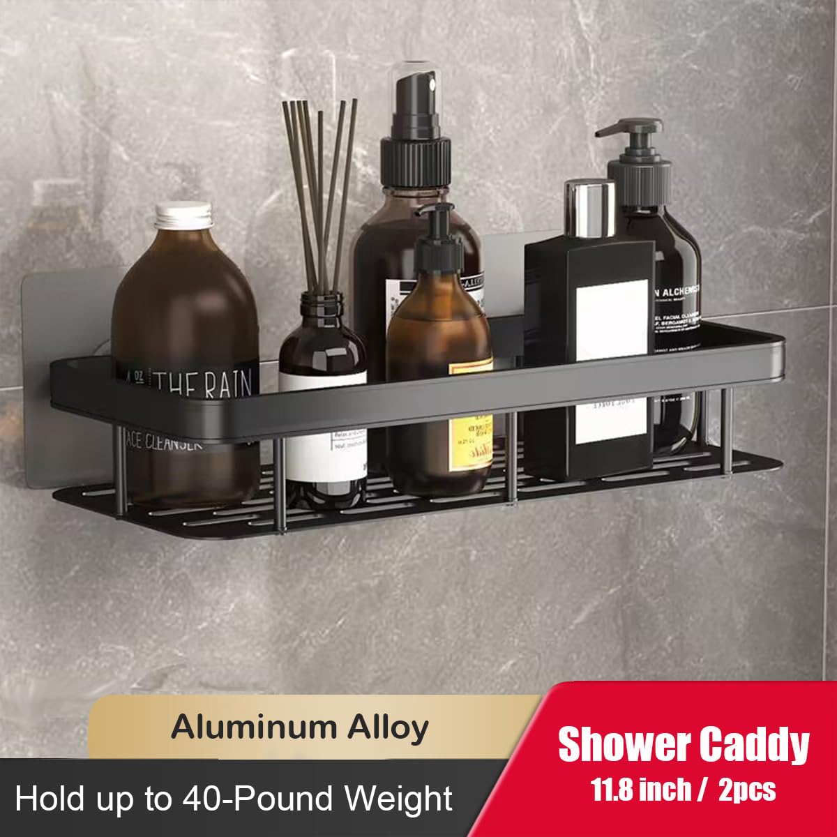 Craftsboys Shower Caddy, 5 Pack, Adhesive Bathroom Storage Organizer, Large Capacity, Rustproof Stainless Steel