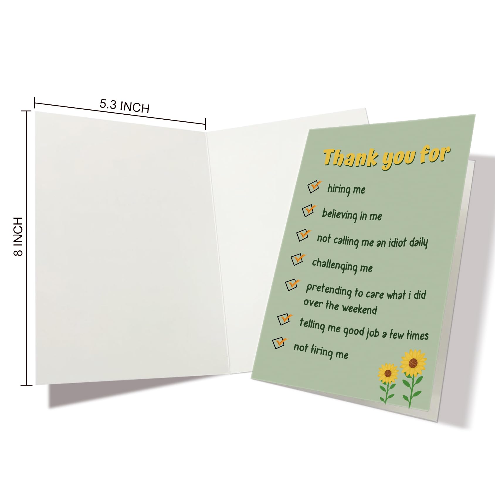 Nchigedy Funny Thank You Card for Boss Manager, Boss's Day Card from Employee Staff, Boss Appreciation Card, Bosses Day Gift for Men Women, Thank You for Hiring Me...