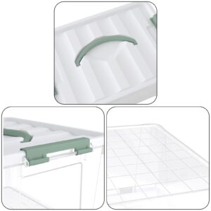 Udotry 14 Quart Plastic Latching Boxes with Lids, Clear Plastic Storage Bin with Lids, 4 Packs