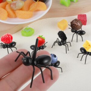 36Pcs Ant Toothpicks Fruit Dessert Fork, Cute Food Picks for Bug Themed Birthday Party Halloween Party Decorations Supplies Reusable Appetizer Forks for Picnic Themed Party Decorations