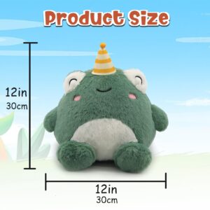 MR ViviCare Adorable Large 12 Inch Frog Squish Plush Pillow, Super Soft Original Cute Green Stuffed Animal Toy for Kids and Adults