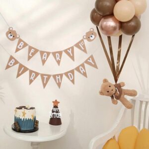 Beary First Birthday Banner - Bear First Birthday Decorations,Neutral Birthday Bear Theme Party Birthday Banner,1st Birthday Boy Decoration,My Beary 1st Birthday Banner