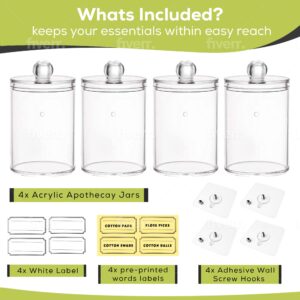 APIROS Acrylic Apothecary Jars for Wall Set of 4