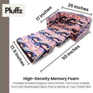 Pluffz Toddler Couch - Convertible Kids Sofa for Playroom - Premium Foldable Toddler Sofa Chair, Comfy Sofa for Kids, Toddler Lounge Chair Indoor