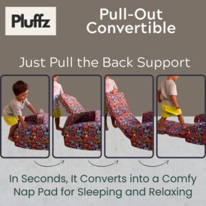 Pluffz Toddler Couch: Comfy Kids Sofa Chair for Indoor, Convertible Chair Sofa for Kids, Perfect Toddler Lounge Chair for Little Ones