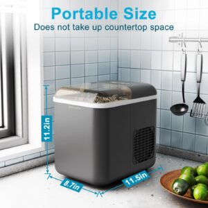 Oritouchpop Ice Makers Countertop APP Control Smart Ice Machine Portable Ice Maker with Self-Cleaning Function 6 Minutes 9 Bullet Ice WiFi Remote Control for Home Camping