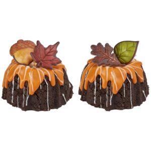 DecoPac Thankful For Fall Rings, Cupcake Decorations, Autumn Cupcake Toppers, Leaves & Acorns, Food Safe Cake Topper – 24 Pack