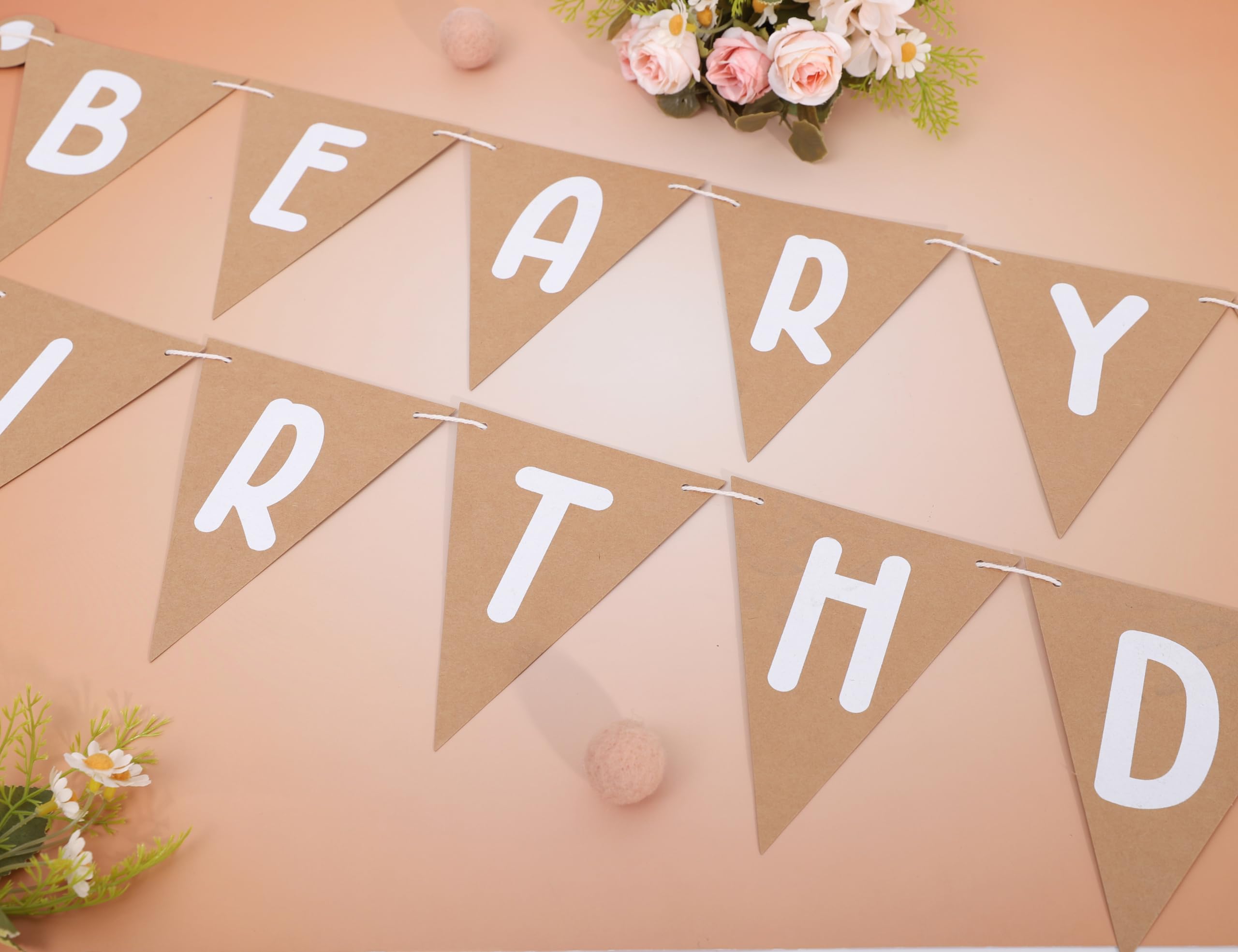 Beary First Birthday Banner - Bear First Birthday Decorations,Neutral Birthday Bear Theme Party Birthday Banner,1st Birthday Boy Decoration,My Beary 1st Birthday Banner