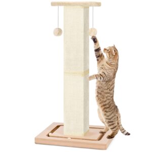 helpcat cat scratching post, 33" tall cat scratching post, heavy duty cat scratching post with ball track and hanging ball, scratching posts for indoor cats adults