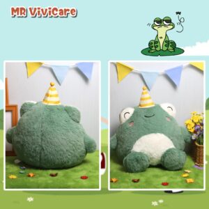 MR ViviCare Adorable Large 12 Inch Frog Squish Plush Pillow, Super Soft Original Cute Green Stuffed Animal Toy for Kids and Adults