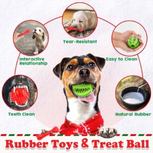 HOHOM Christmas Dog Toys, 9 Pack Luxury Puppy Chew Toy, Cotton Squeaky Plush Toys for Small Dogs, Durable Interactive Rope Treat Dog Ball and Bones, Rubber Teething Toys for Puppies Dogs