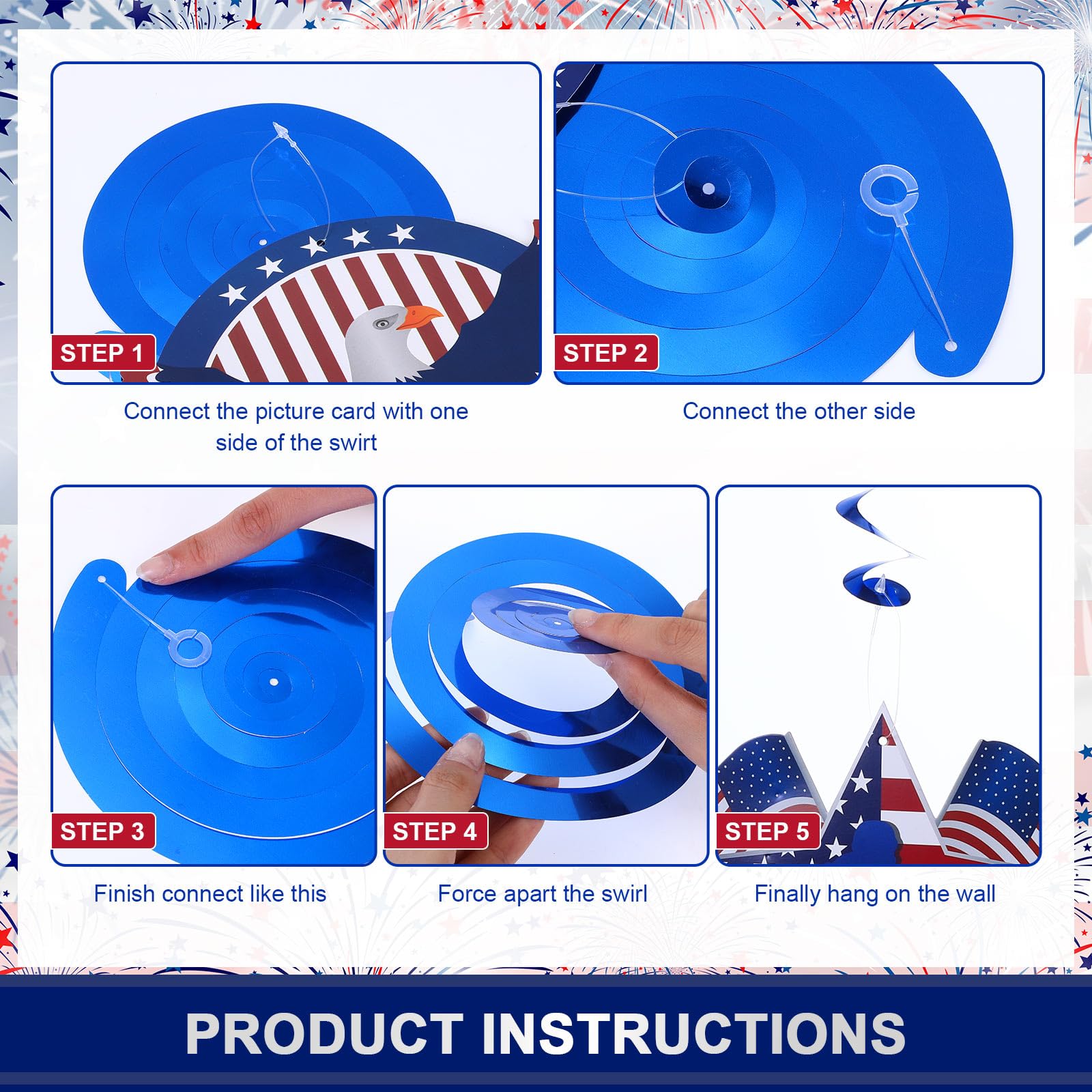 Realspring 147 Pcs Happy Veterans Day Party Decorations, Blue Red White Balloon Garland Arch Kit, Thank You Veterans Banner and Swirls Set for Thank You Veterans Party, Patriotic Party Supplies