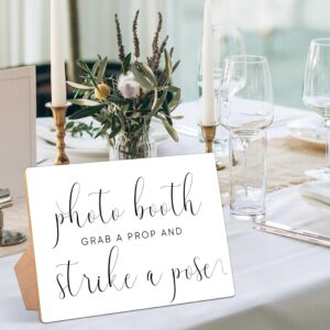 NODROY Wedding Table Sign, Photo Booth, 8×11 Wooden Sign With Stand, Minimalist Wedding Favor, Bridal Shower, Wedding Reception, Event Party Favor Supplies