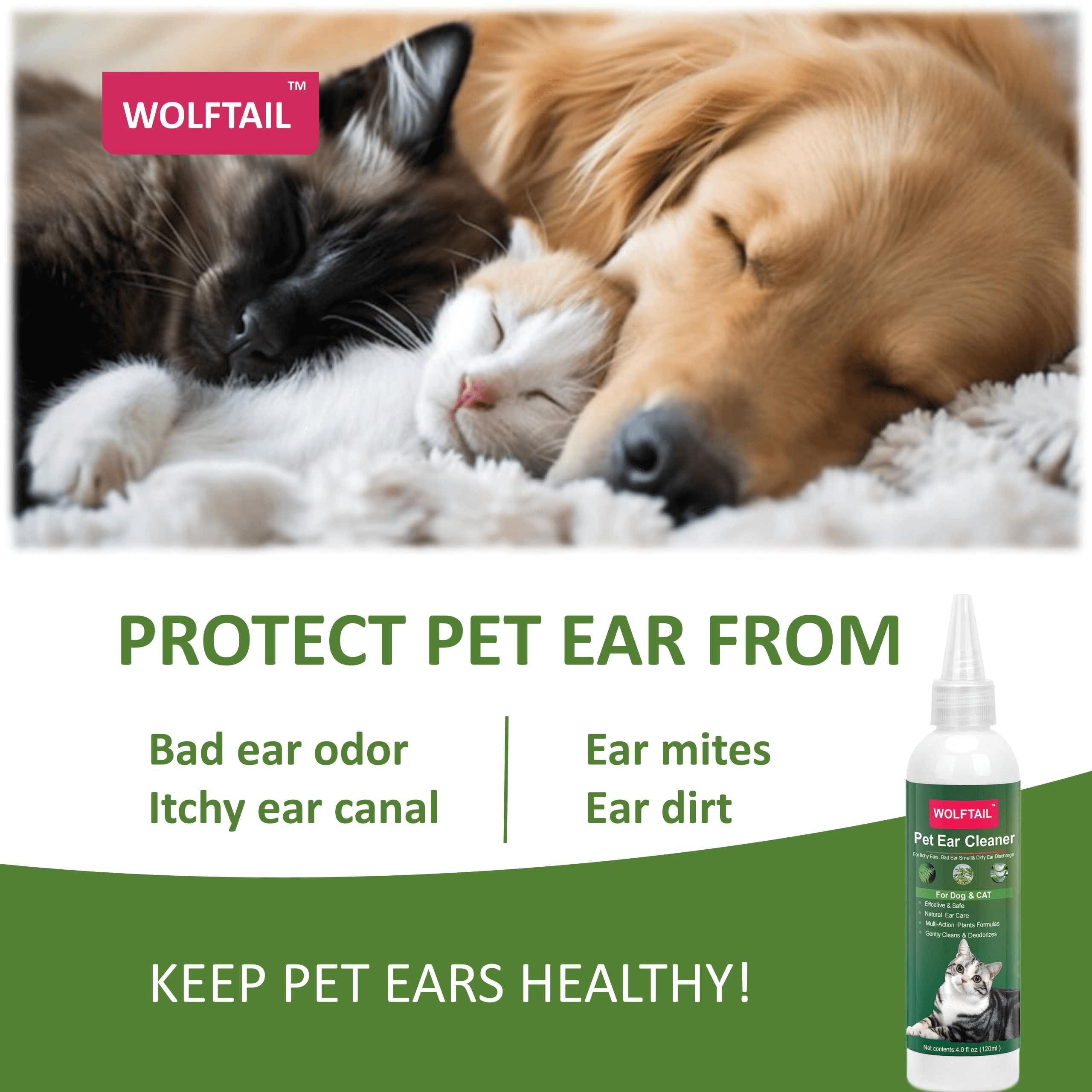 Wolftail Dog Eye Wipes & Dog Ear Wipes & Dog Ear Cleaner