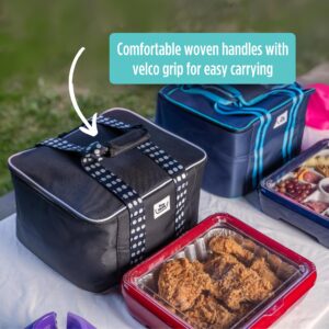 Fancy Panz Insulated Carrier, Casserole Carrier Bag for Hot or Cold Food, Casserole Tray Insulated Bag, Holds 2, Black