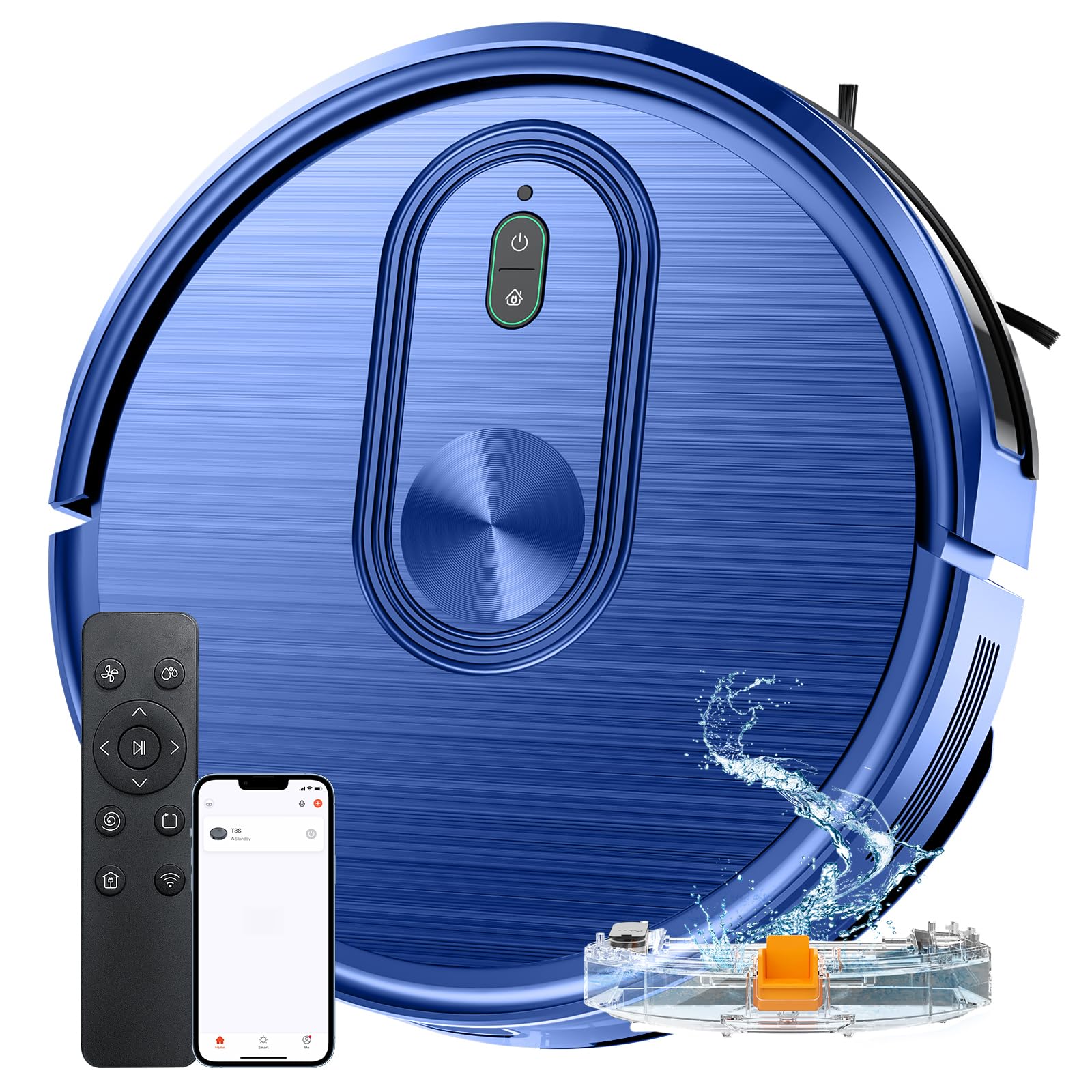 Robot Vacuum and Mop Combo, 2 in 1 Mopping Robotic Vacuum with Schedule, App/Bluetooth/Voice, Max Suction 3200Pa, Self-Charging Robot Vacuum Cleaner, Slim, Ideal for Pet Hair, Hard Floor, Carpet