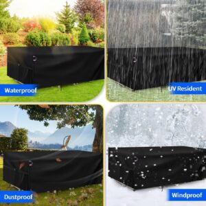 Iptienda Patio Furniture Cover, 99inch Outdoor Furniture Sets Cover Waterproof for Outdoor Couch and Sofa Sectional and Table Rectangular, Black- 99"L x 78"W x 32"H