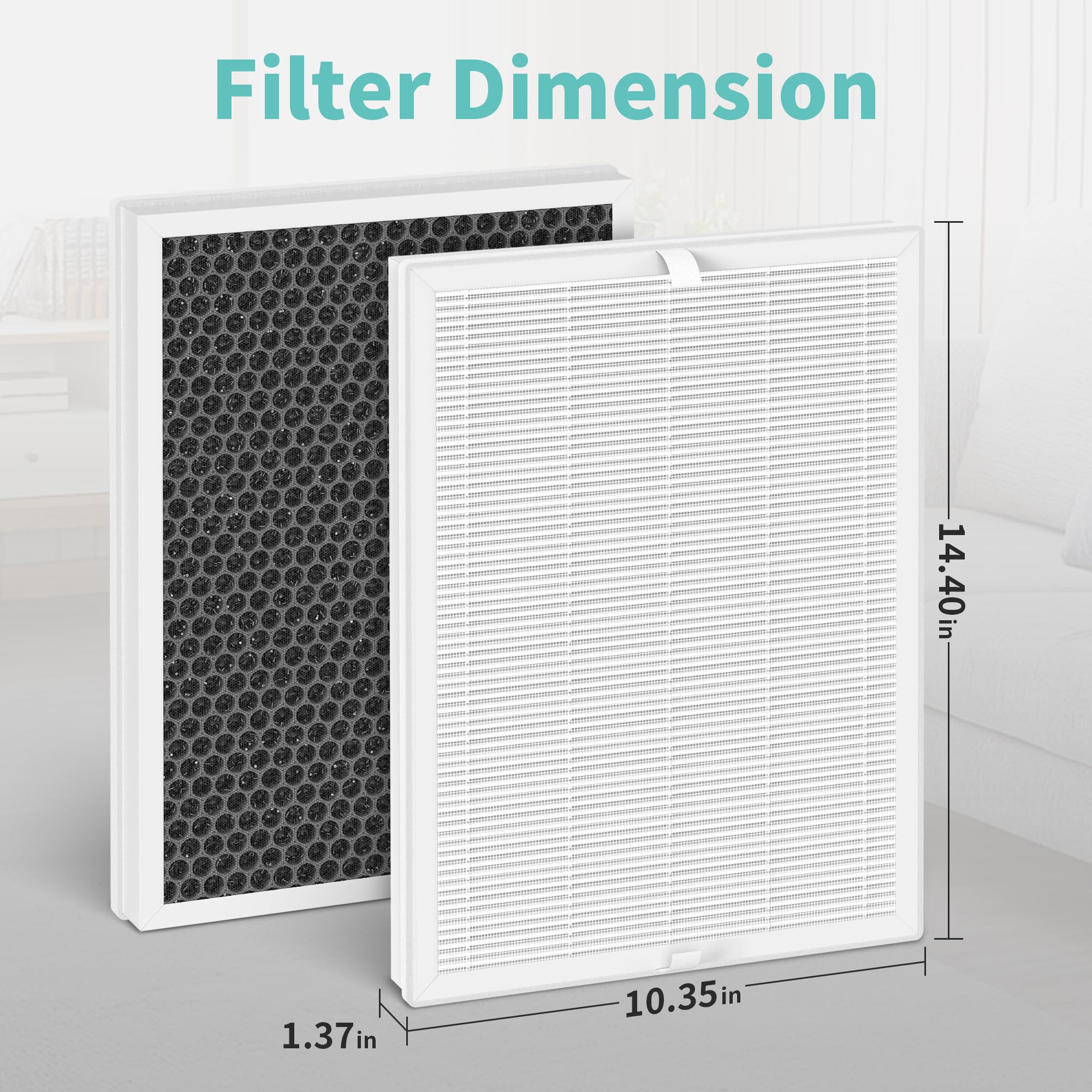 𝟐 𝐏𝐚𝐜𝐤 E-400 Air Filter ＆ ClearAir-A7 Filter Compatible With AromaRoom E-400 H14 Air-Purifier ＆ VEWIOR ClearAir-A7 H14 True HEPA Air Purifier, 3-Stage True Hepa With Efficiency Activated Carbon