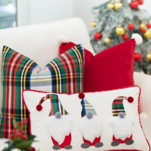 Hofdeco Premium Christmas Indoor Outdoor Lumbar Pillow Cover Only, 12"x20" Water Repellent for Holiday, Backyard, Couch, Scottish Tartan Plaid C